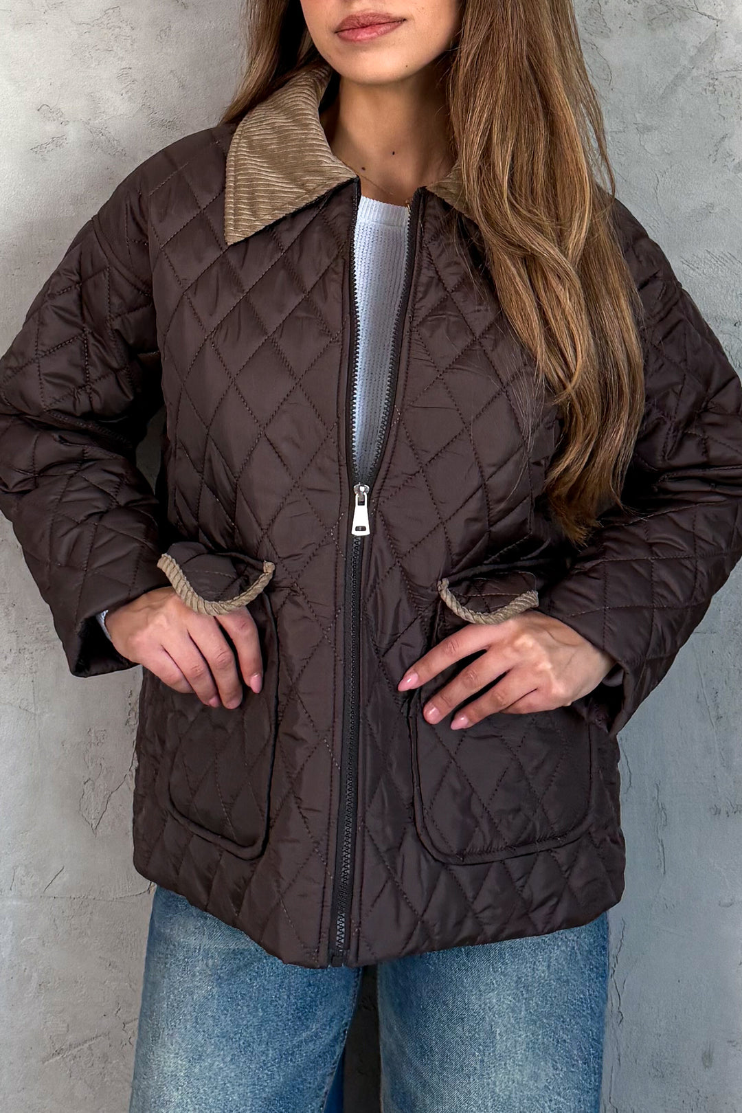 MPL Woman Velvet Collar Quilted Coat 5229 - Lakewood Ranch
