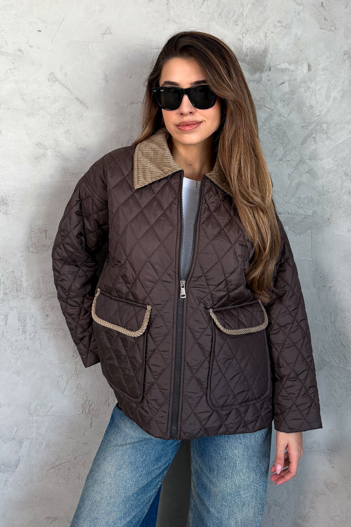 MPL Woman Velvet Collar Quilted Coat 5229 - Lakewood Ranch