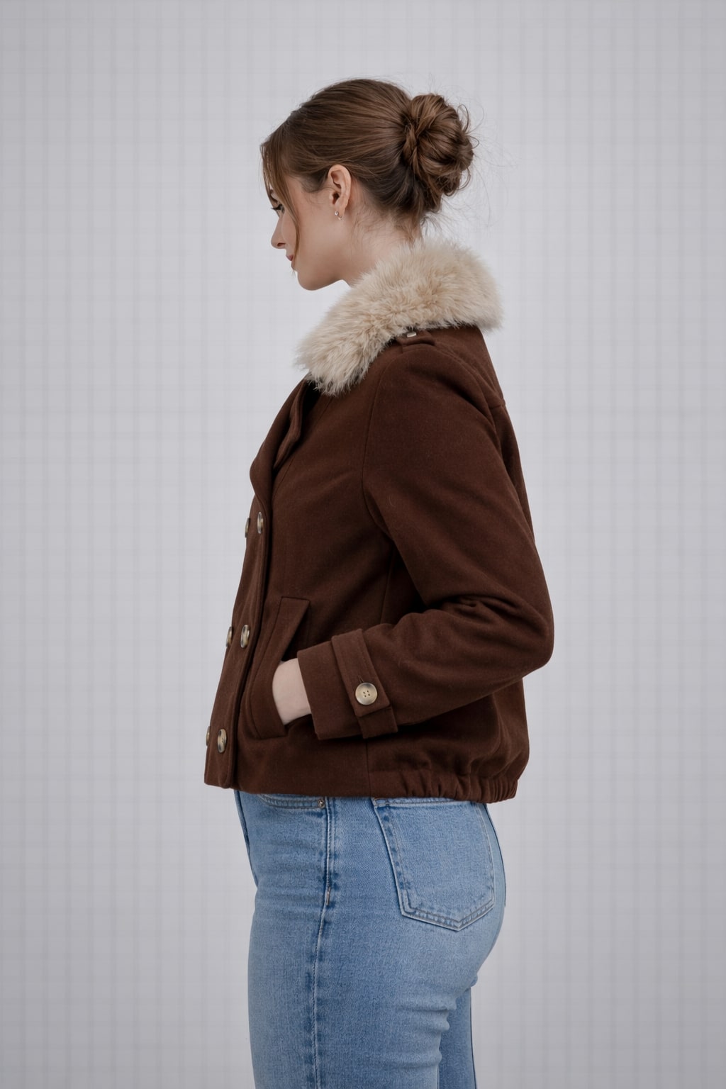 MPL Woman Cashmere Collar Fur Coat 60560 - Pervomaisk