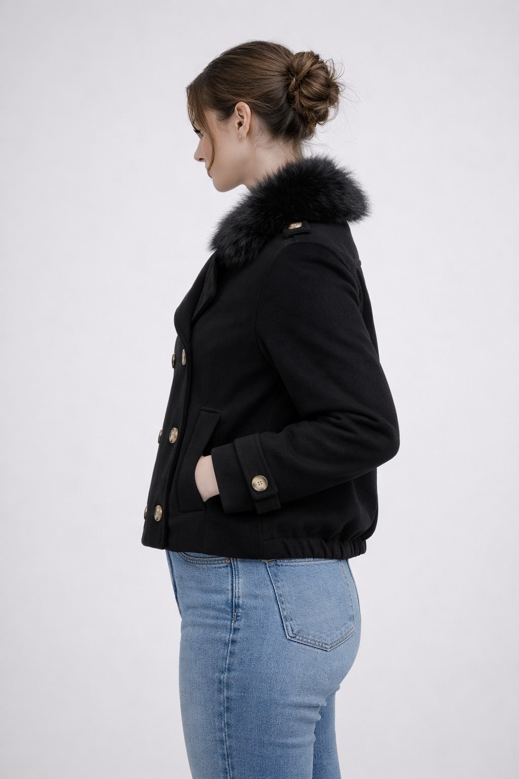MPL Woman Cashmere Collar Fur Coat 60560 - Commerce City