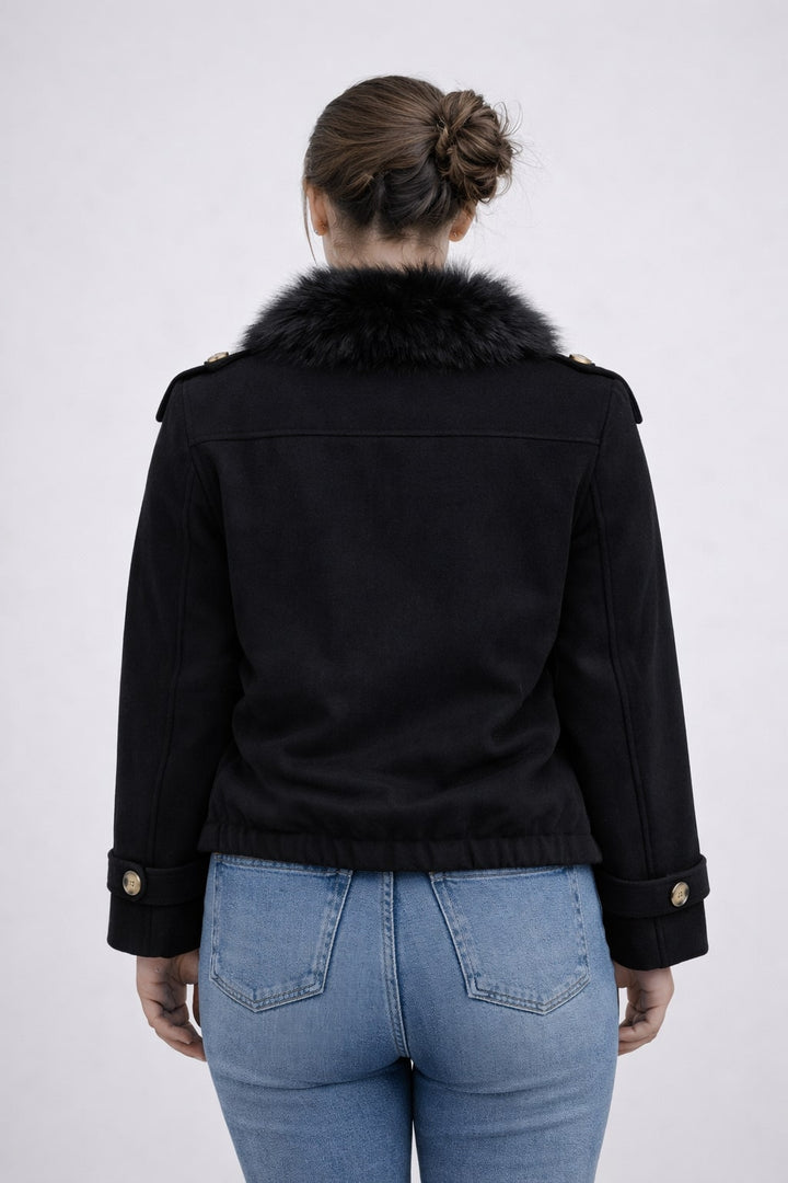 MPL Woman Cashmere Collar Fur Coat 60560 - Commerce City