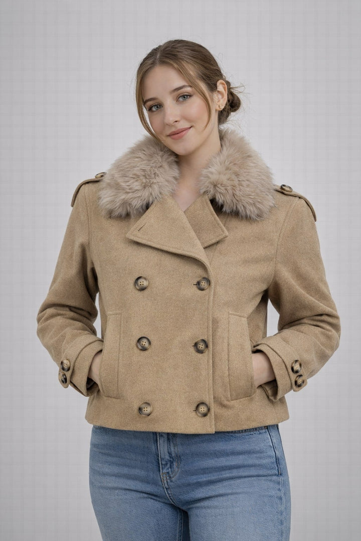 MPL Kadın Kaşe Yaka Kürklü Mont 60560 - North Bergen