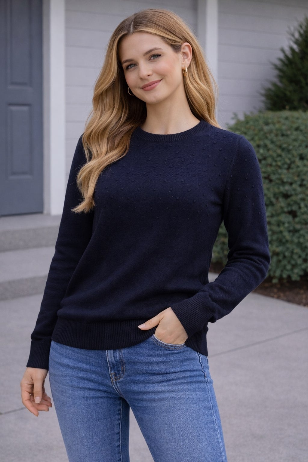 MPL Woman Top Pom Pom Patterned Sweater 4157 - New Braunfels