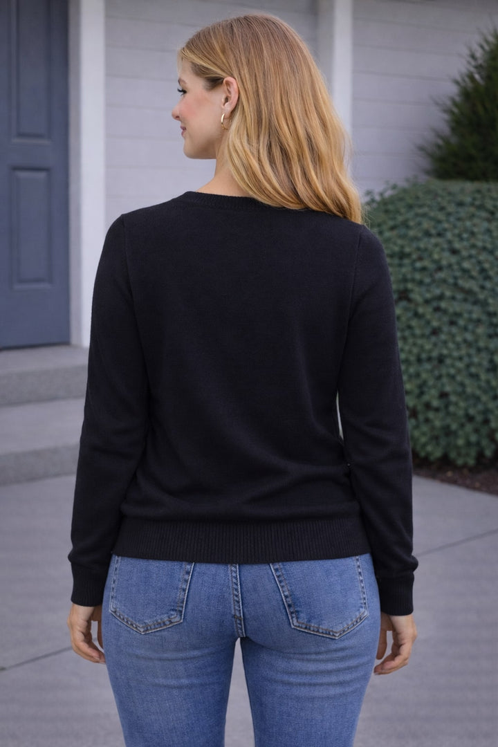 MPL Woman Top Pom Pom Patterned Sweater 4157 - Ormond Beach