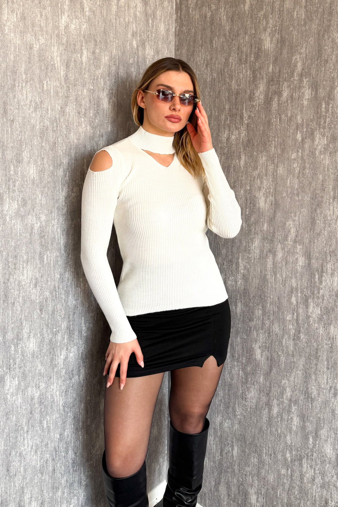 MPL Woman Shoulder Decollete Half Fisherman Sweater 4345 - St. Louis Park