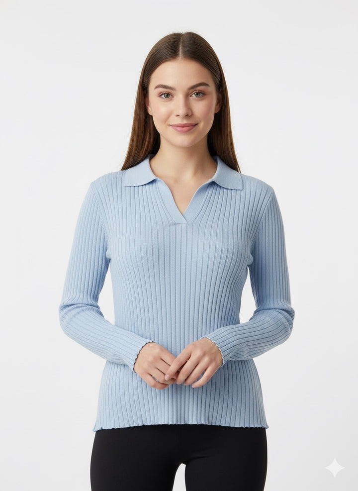 MPL Women's Ribbed Polo Neck Sweater 5059 - Dartford