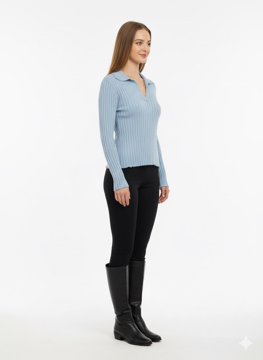 MPL Women's Ribbed Polo Neck Sweater 5059 - Dartford