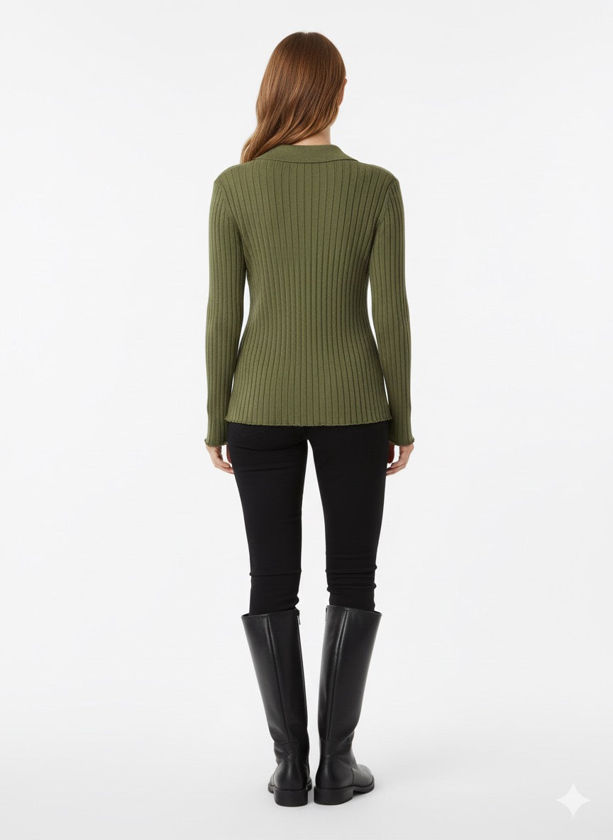 MPL Women's Ribbed Polo Neck Sweater 5059 - San Marcos