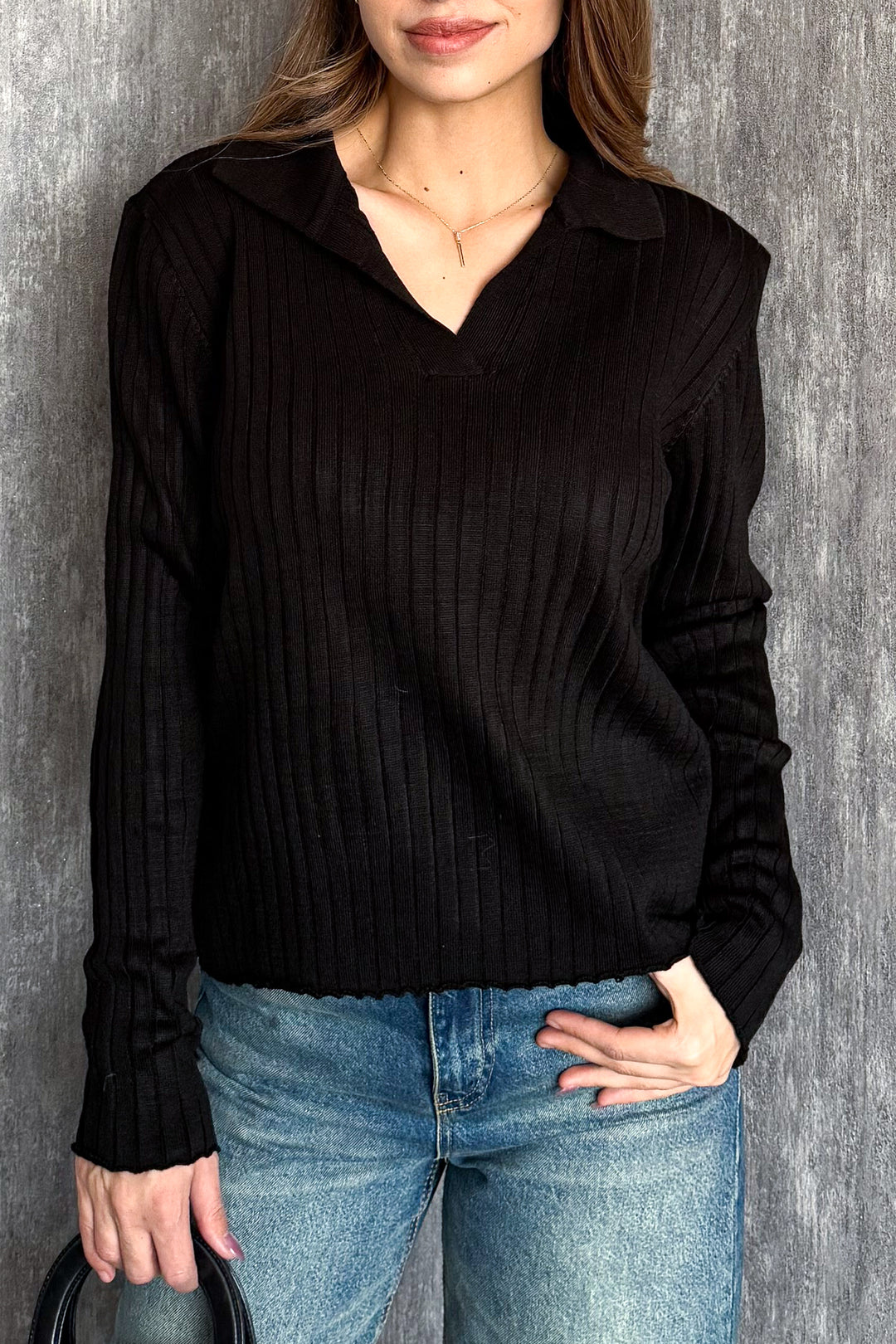 MPL Kadın Fitilli Polo Yaka Kazak 5059 - Manchester