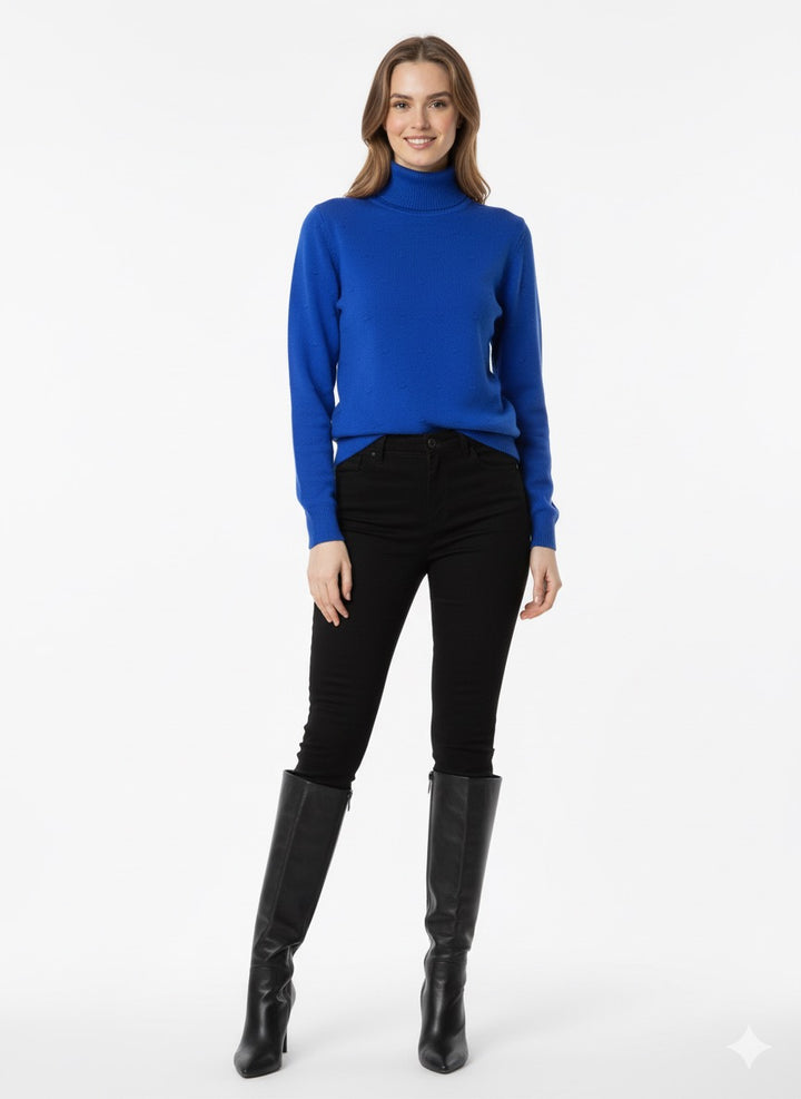 MPL Woman Pom Pom Patterned Half Fisherman Sweater 5200 - Zutphen