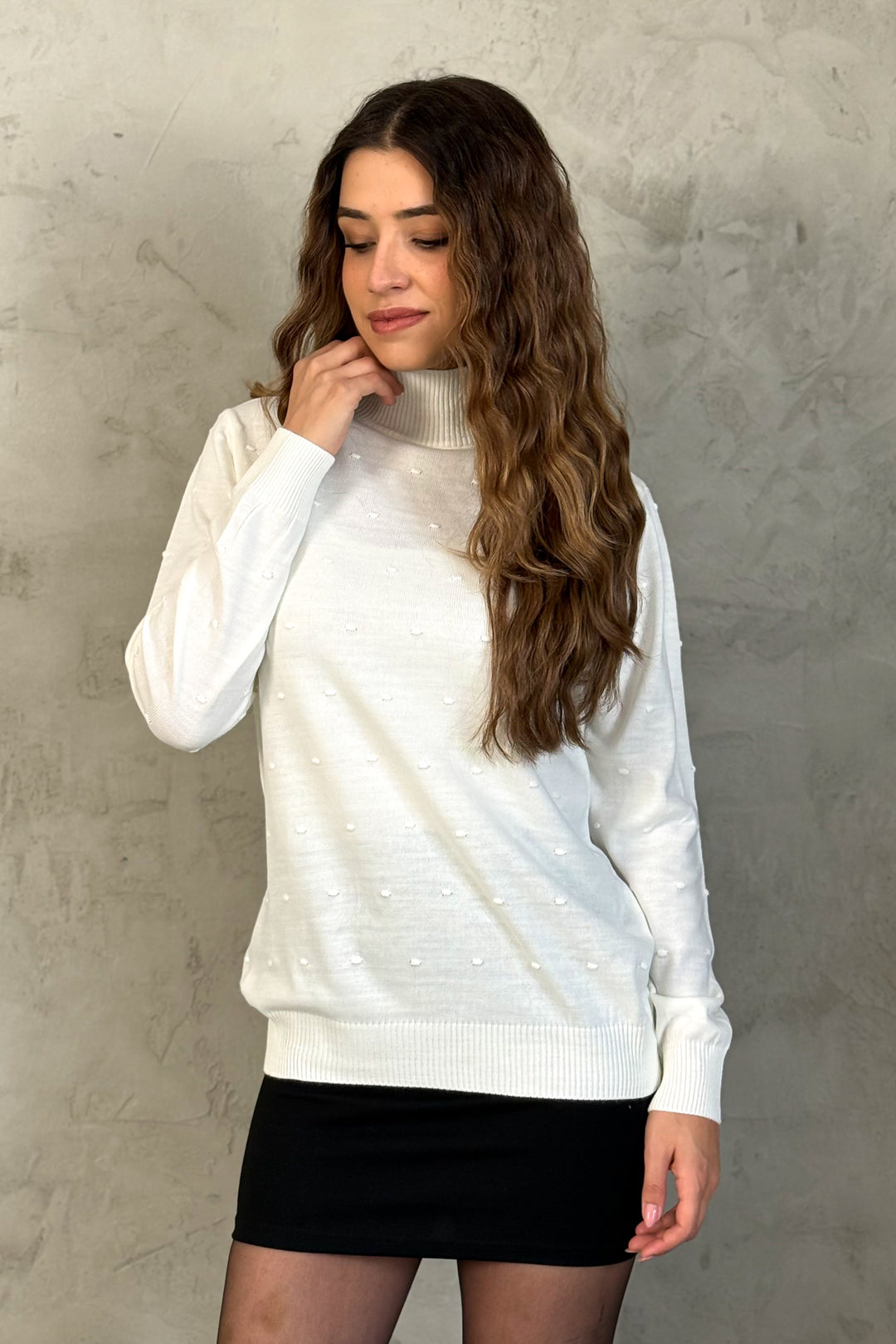 MPL Woman Pom Pom Patterned Half Fisherman Sweater 5200 - Villejuif