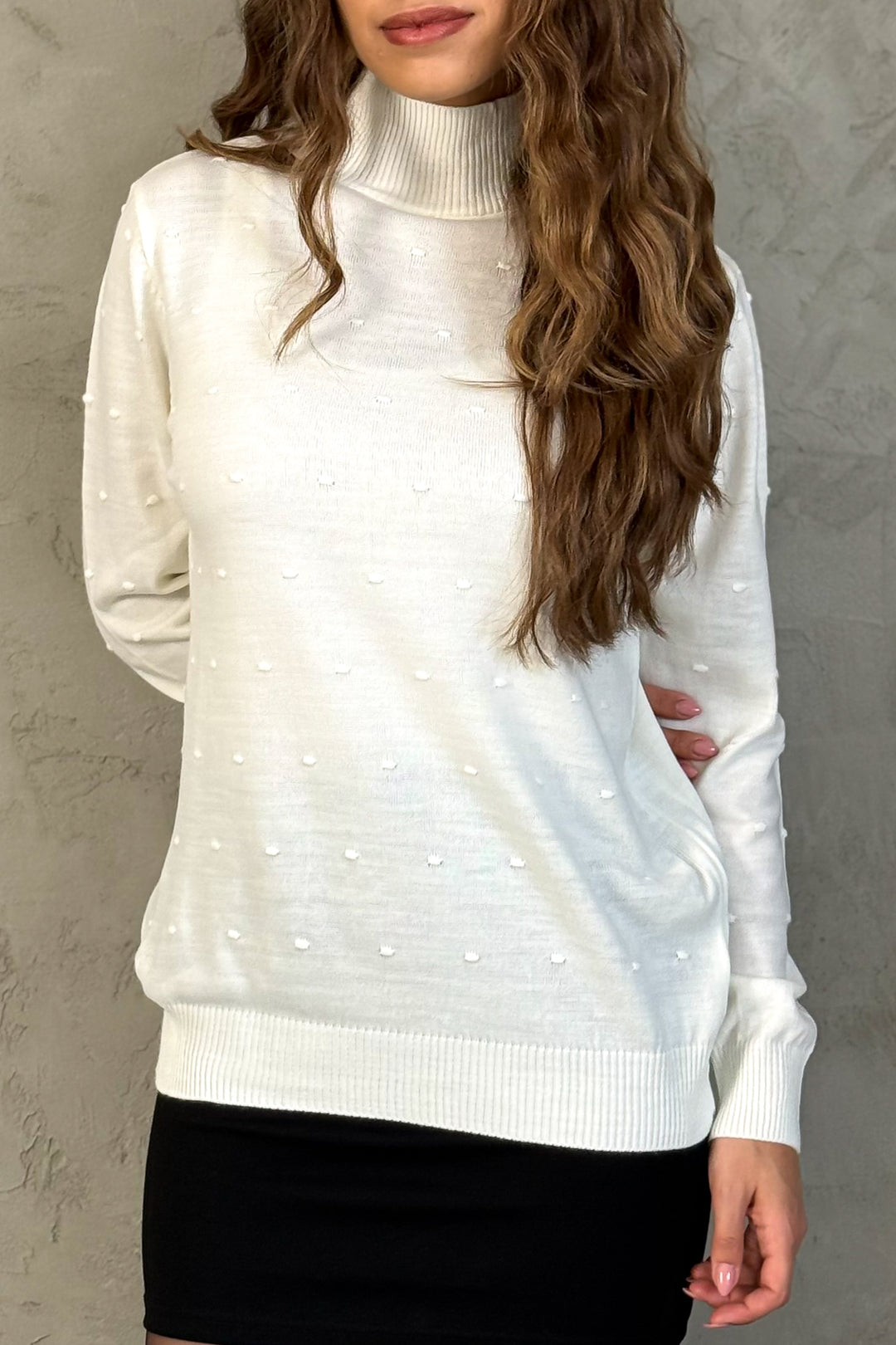 MPL Woman Pom Pom Patterned Half Fisherman Sweater 5200 - Villejuif
