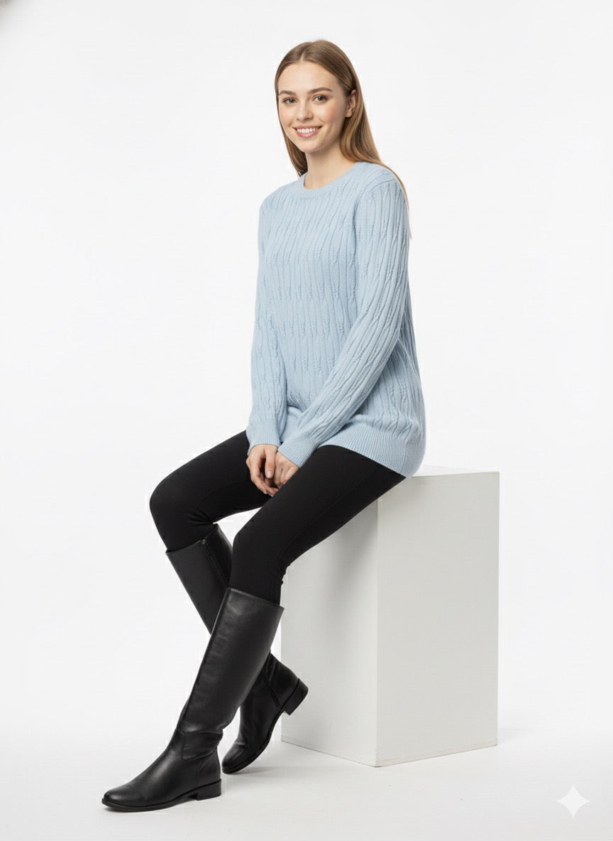 MPL Woman Hair Braided Patterned Knit Sweater 5354 - Greenford