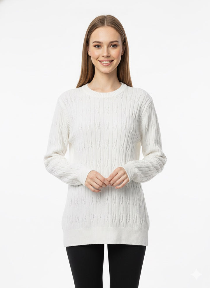 MPL Woman Hair Braid Patterned Knit Sweater 5354 - Göttingen