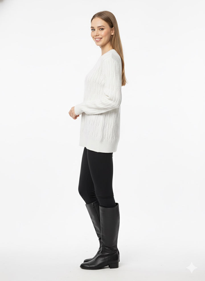 MPL Woman Hair Braid Patterned Knit Sweater 5354 - Göttingen
