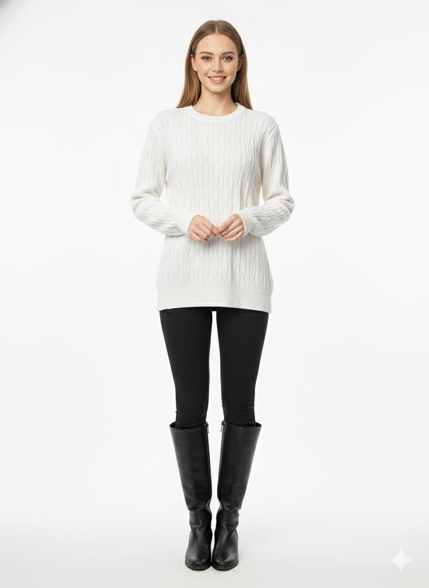 MPL Woman Hair Braid Patterned Knit Sweater 5354 - Göttingen