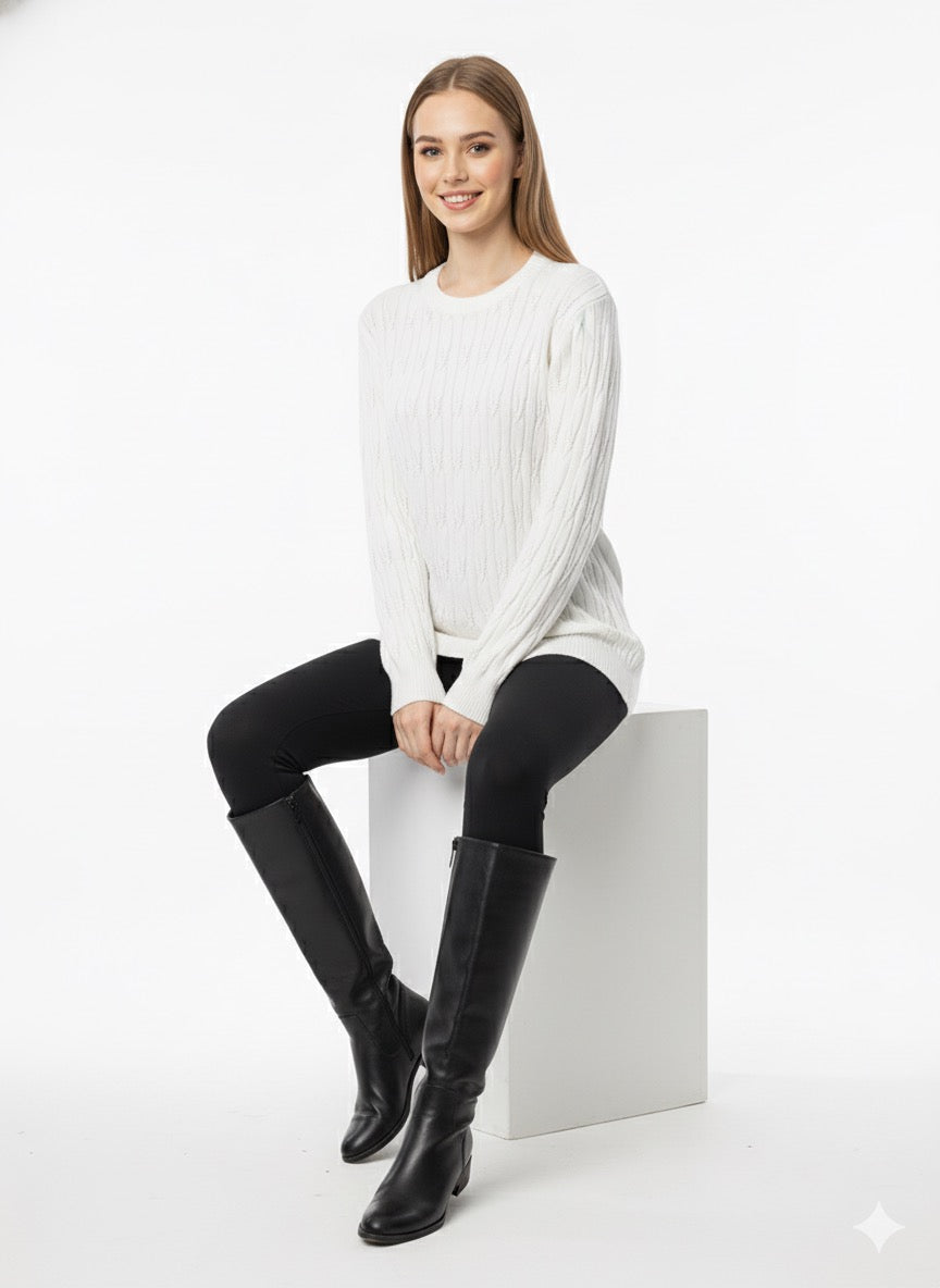 MPL Woman Hair Braid Patterned Knit Sweater 5354 - Göttingen