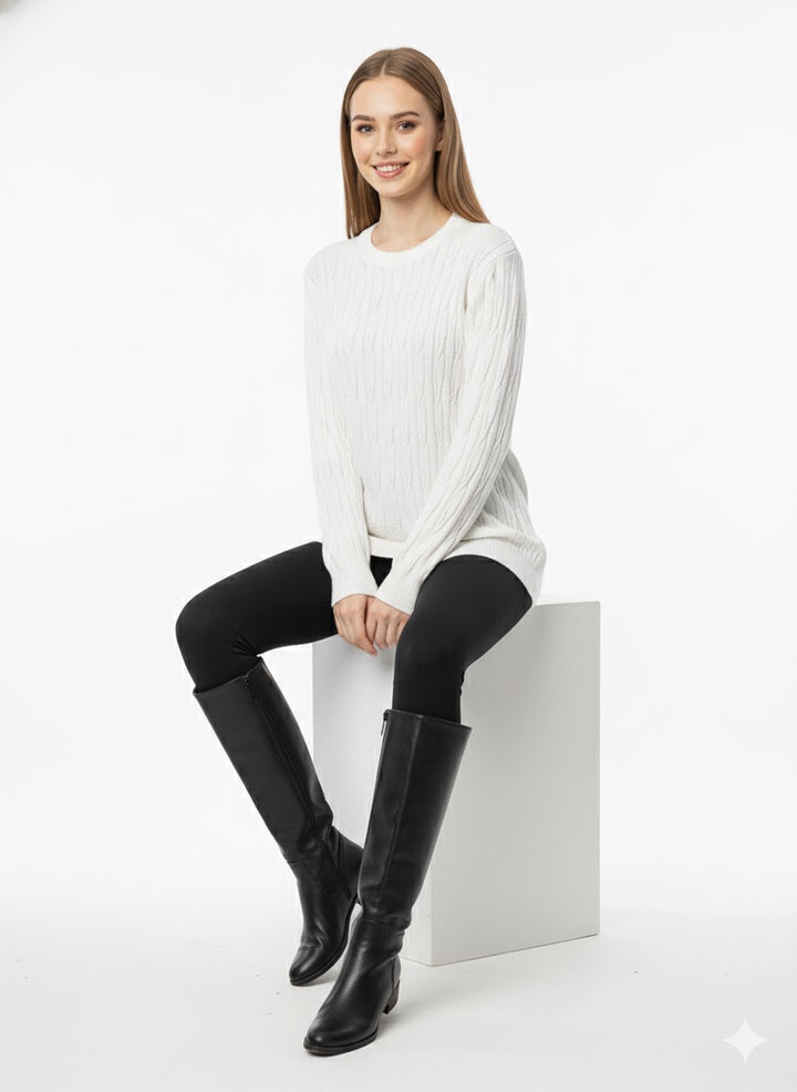 MPL Woman Hair Braid Patterned Knit Sweater 5354 - Göttingen