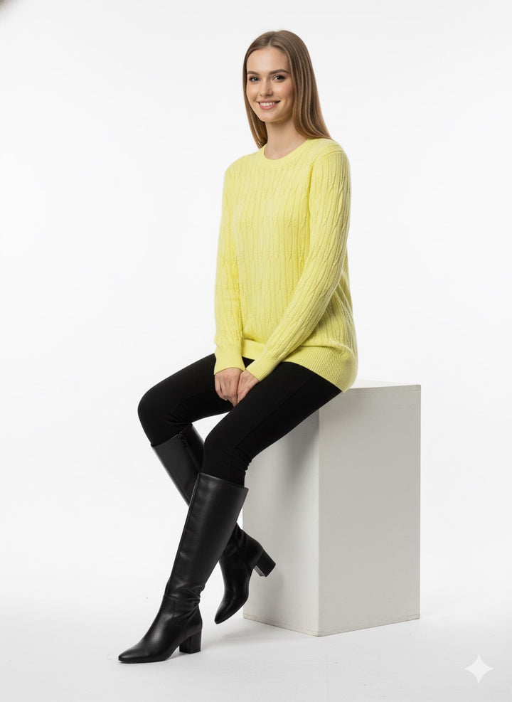 MPL Kadın Saç Örgü Desenli Triko Kazak 5354 - Wollongong