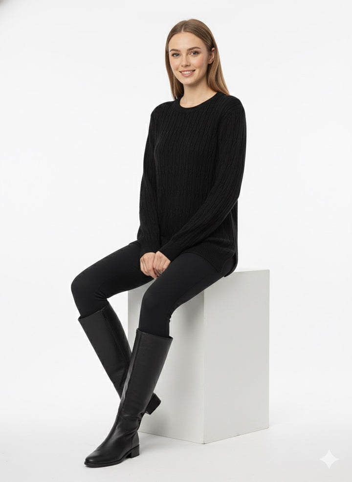 MPL Woman Hair Braided Patterned Sweater 5354 - San Juan