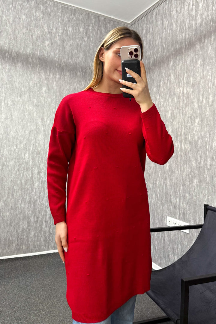 MPL Kadın Ponpon Desenli Uzun Triko Tunik 5820 - Fushë Kosovë