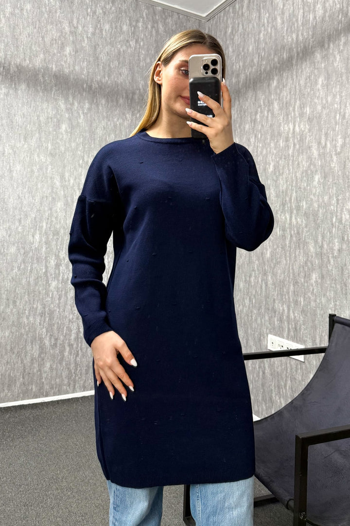 MPL Woman Pom Pom Patterned Long Knit Tunic 5820 - Plant City