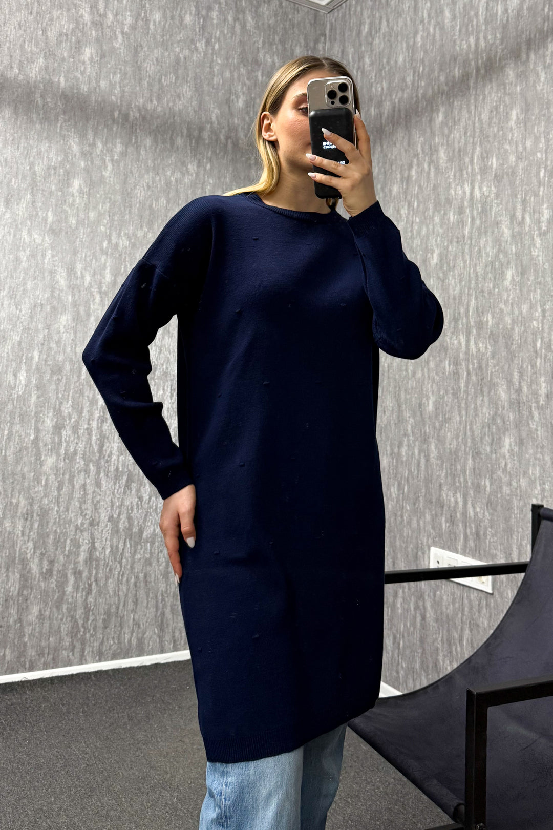 MPL Woman Pom Pom Patterned Long Knit Tunic 5820 - Plant City