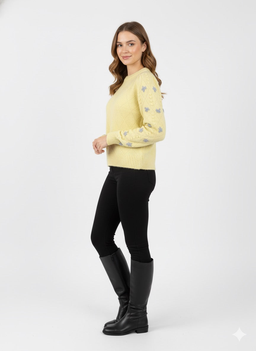 MPL Kadın Kol Çiçek Nakışlı Kazak 7252 - Mission Bend