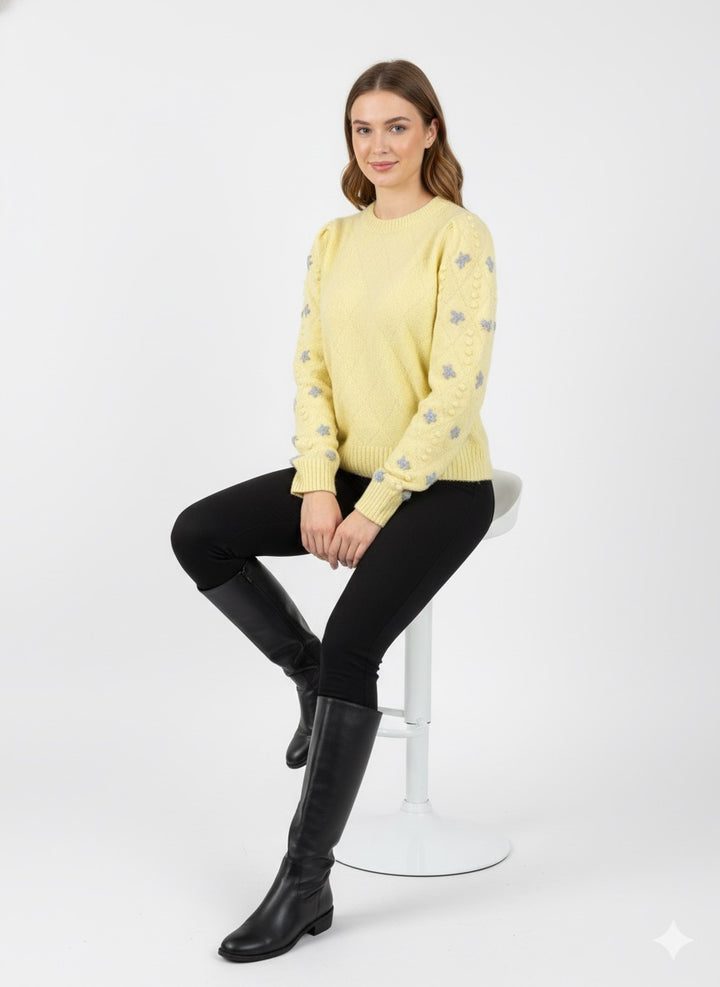 MPL Kadın Kol Çiçek Nakışlı Kazak 7252 - Mission Bend