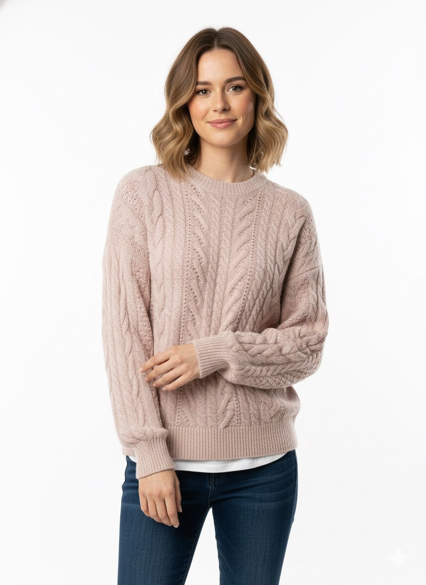 MPL Woman Hair Braided Knit Sweater 7395 - Spoleto