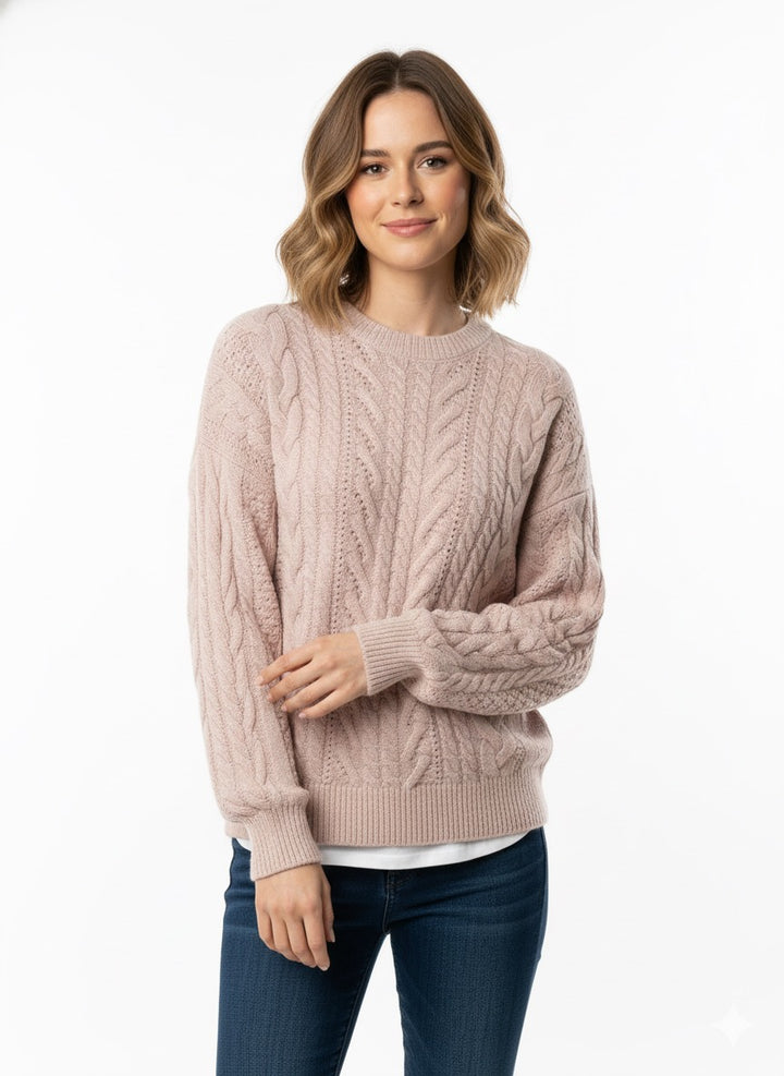 MPL Woman Hair Braided Knit Sweater 7395 - Spoleto