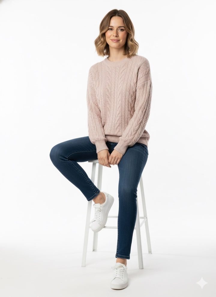 MPL Woman Hair Braided Knit Sweater 7395 - Spoleto