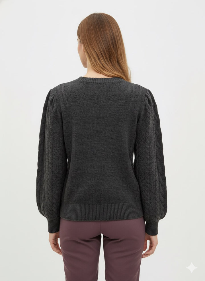 MPL Woman Hair Braided Knit Sweater 7395 - Gotha