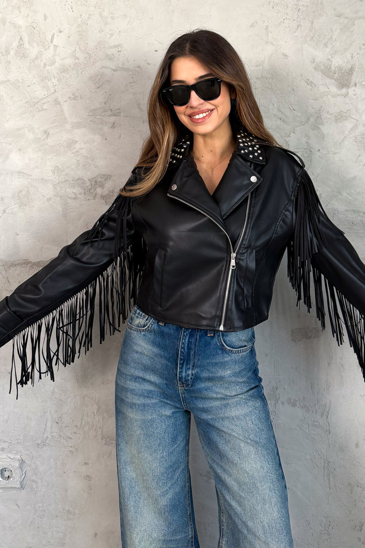 MPL Kadın Yaka Zımbalı Deri Mont 99069 - Reston