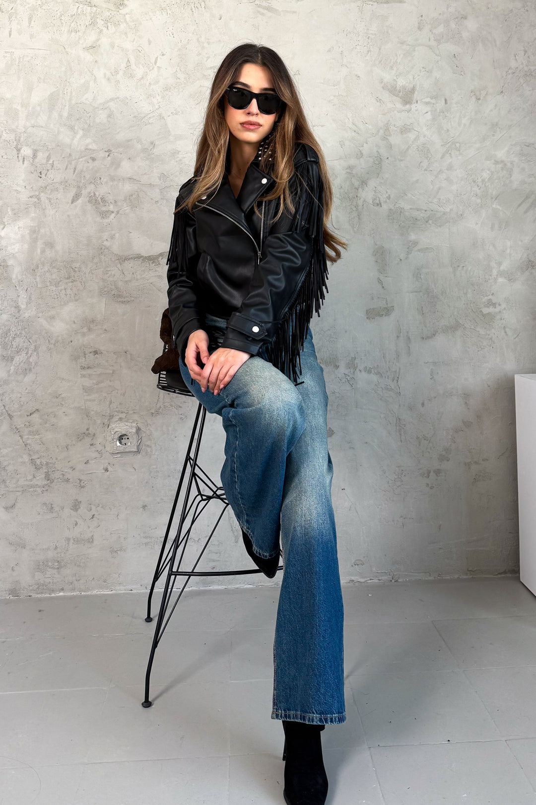 MPL Kadın Yaka Zımbalı Deri Mont 99069 - Reston