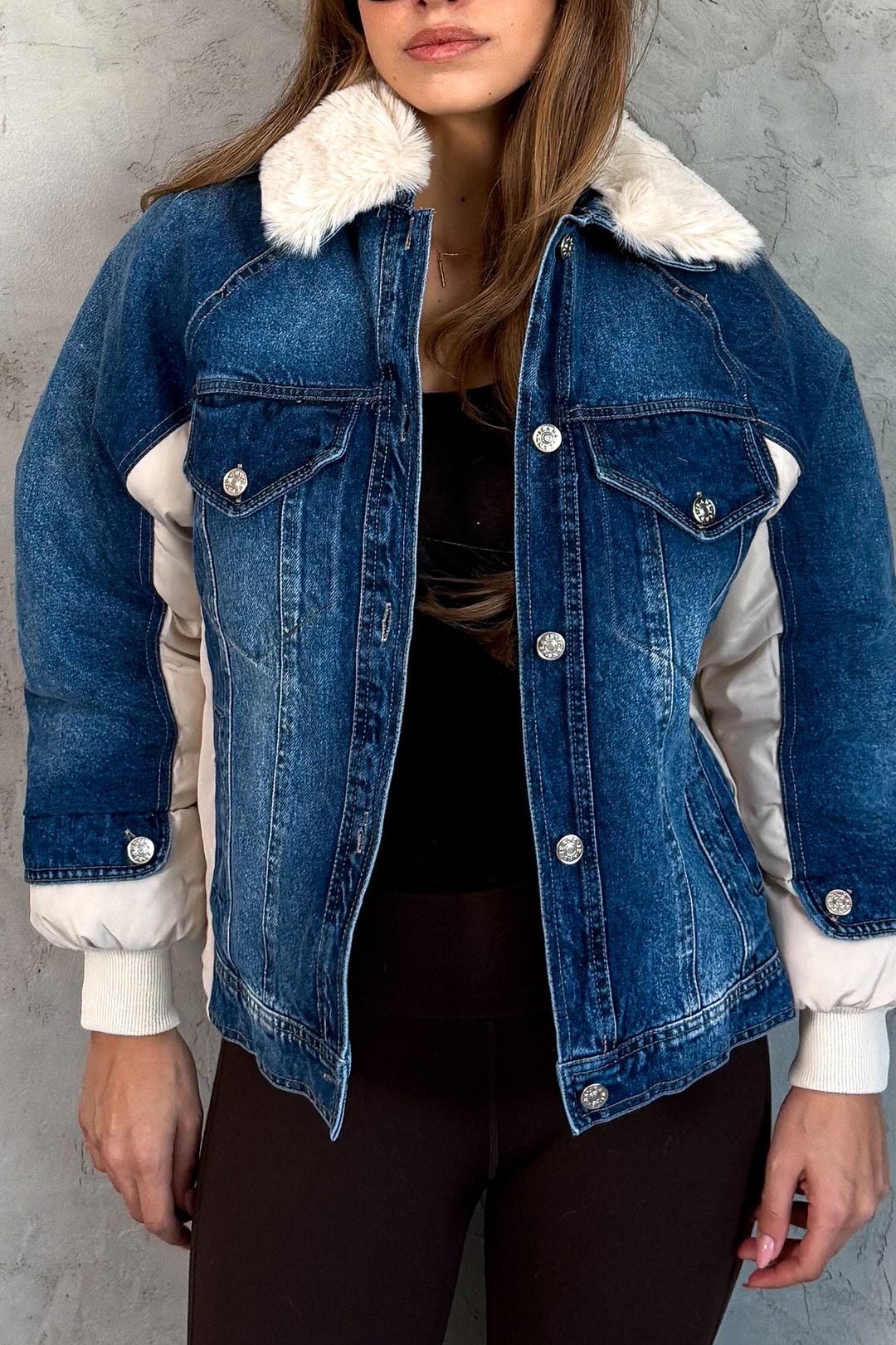 MPL Women's Fur Collar Denim Jacket 99424 - Rochester