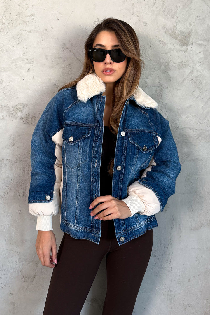 MPL Women's Fur Collar Denim Jacket 99424 - Rochester