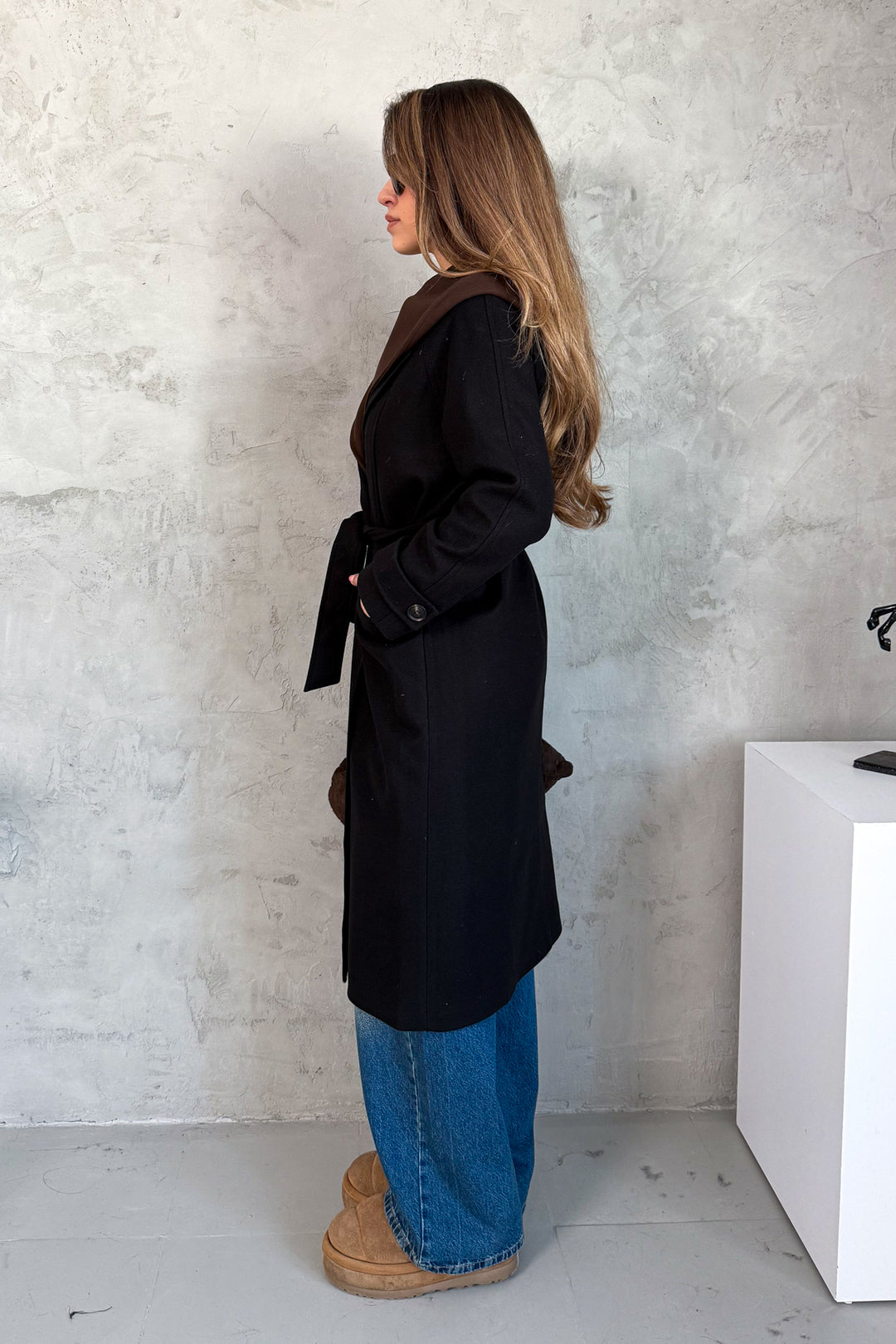 MPL Kadın Kapüşonlu Uzun Kaşe Kaban 99692 - Monroe