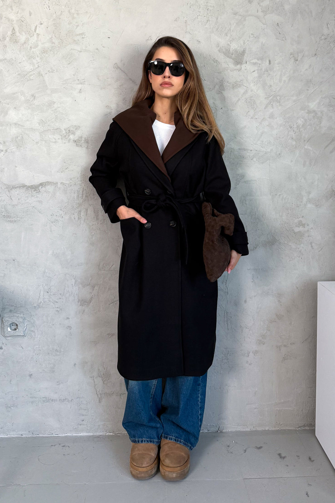 MPL Kadın Kapüşonlu Uzun Kaşe Kaban 99692 - Monroe