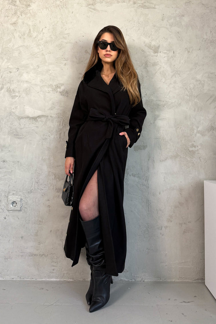 MPL Woman Collar Fur Long Coat 99693 - Lippstadt