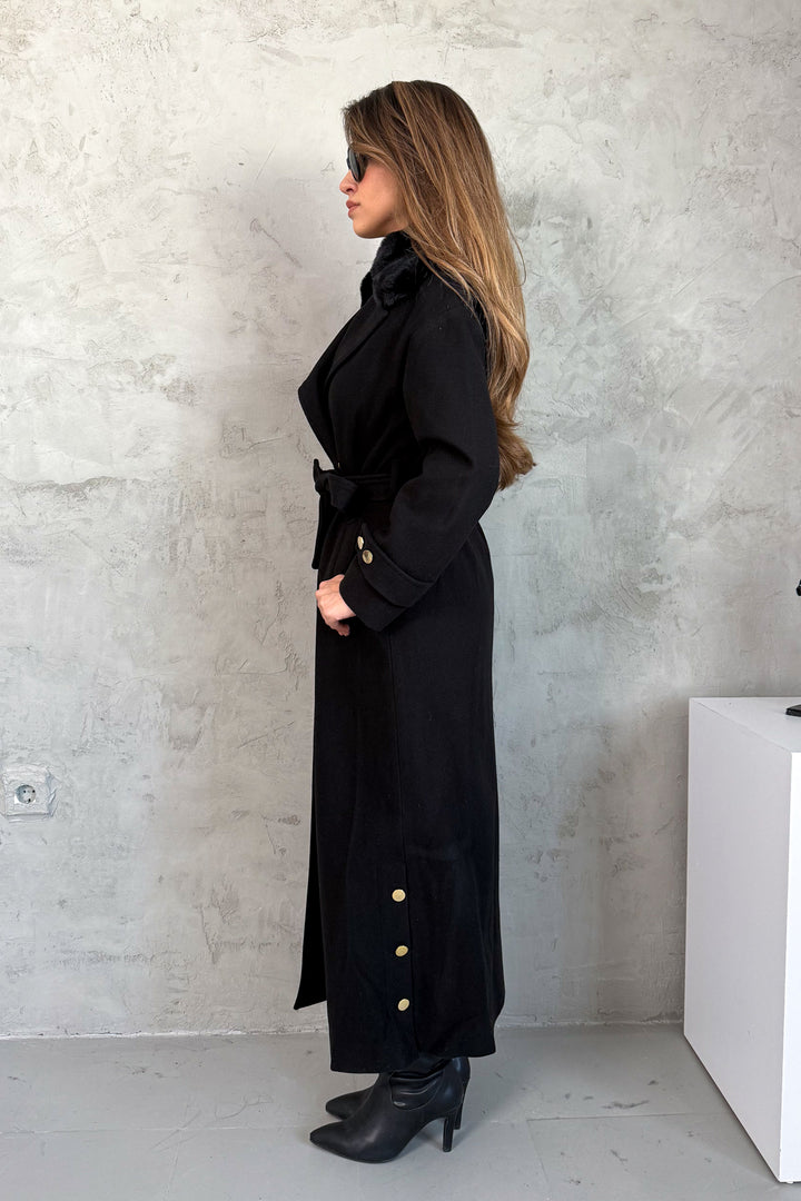 MPL Woman Collar Fur Long Coat 99693 - Lippstadt