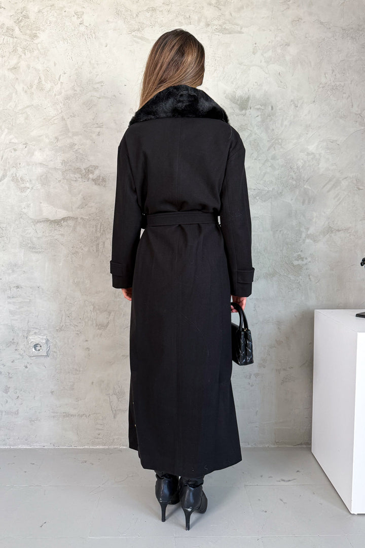 MPL Woman Collar Fur Long Coat 99693 - Lippstadt