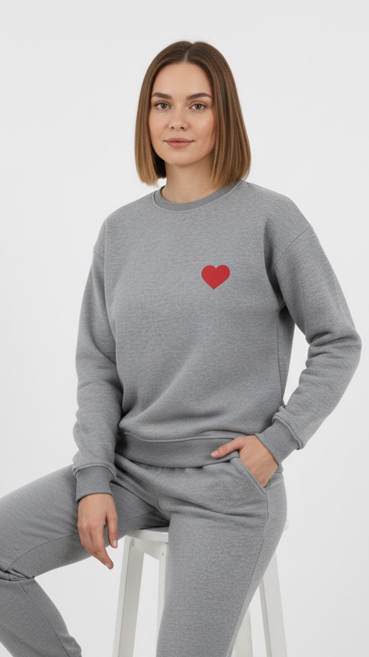 MPL Kadın 3 İp Kalp Baskılı Sweat - Jacksonville