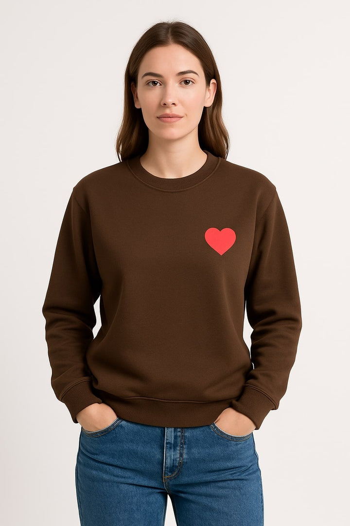 MPL Women's 3-Thread Heart Printed Sweatshirt - Chicoloapan