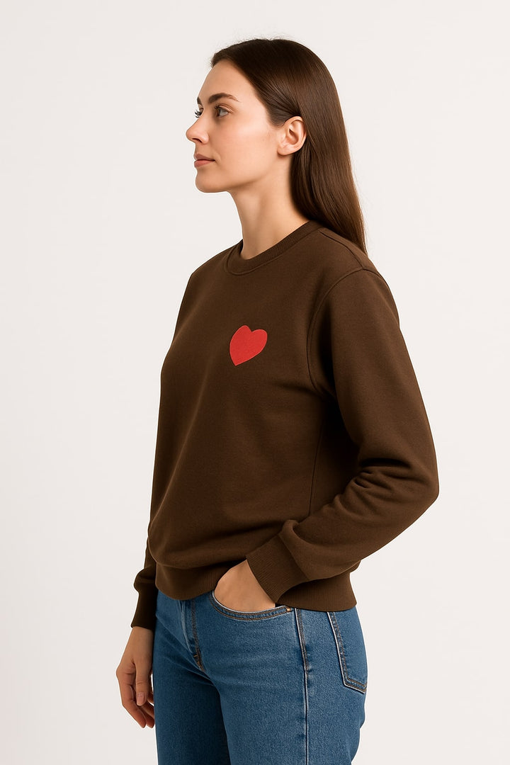MPL Women's 3-Thread Heart Printed Sweatshirt - Chicoloapan