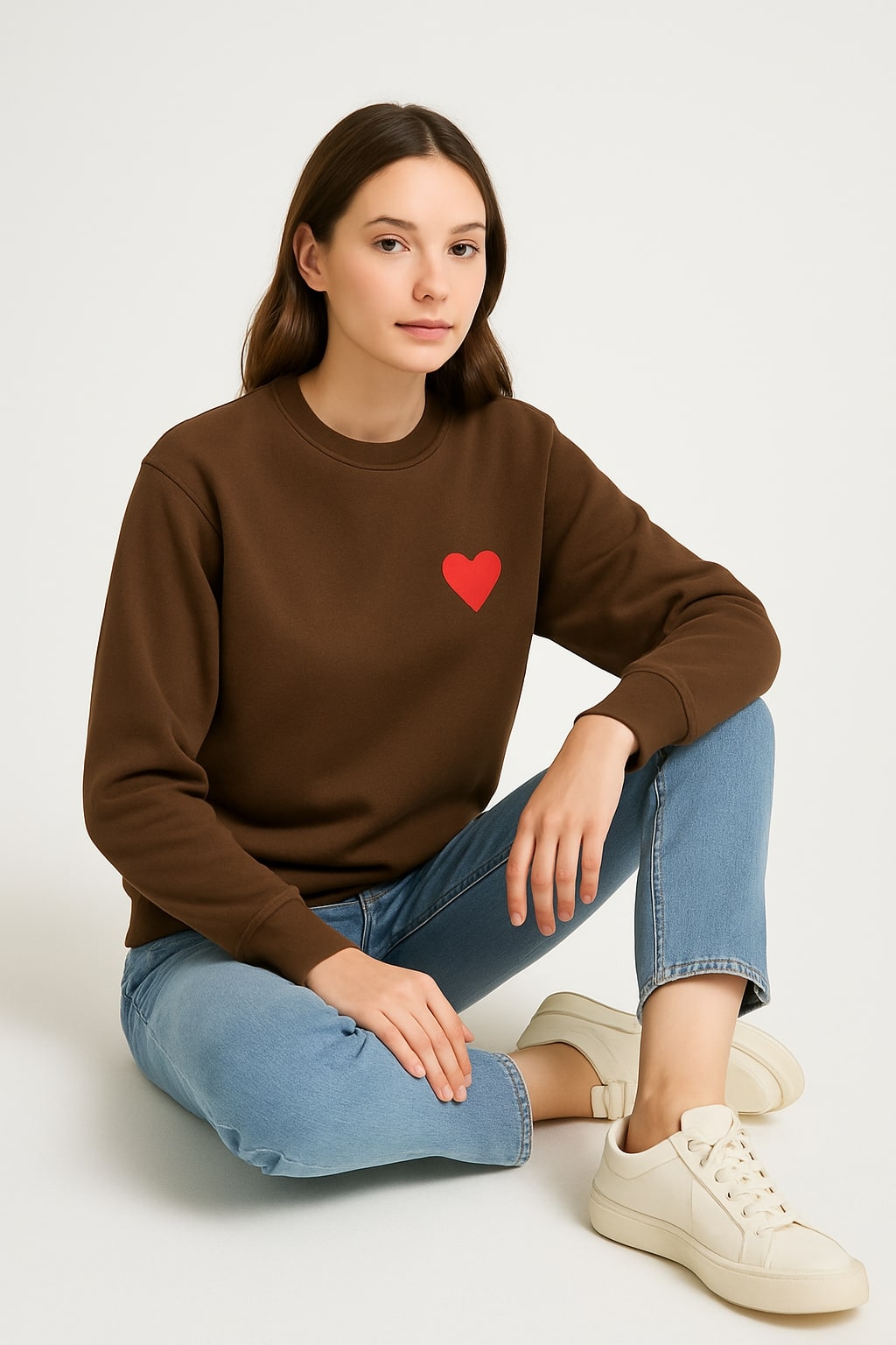MPL Women's 3-Thread Heart Printed Sweatshirt - Chicoloapan