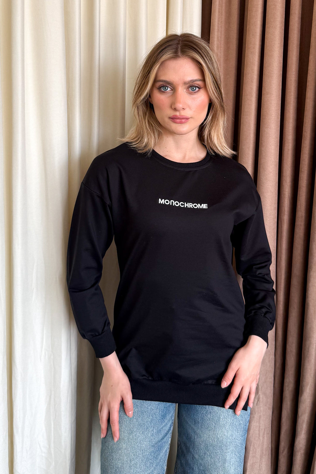 MPL Woman Monochrome Printed 2 String Sweatshirt 5953 - Chaniá