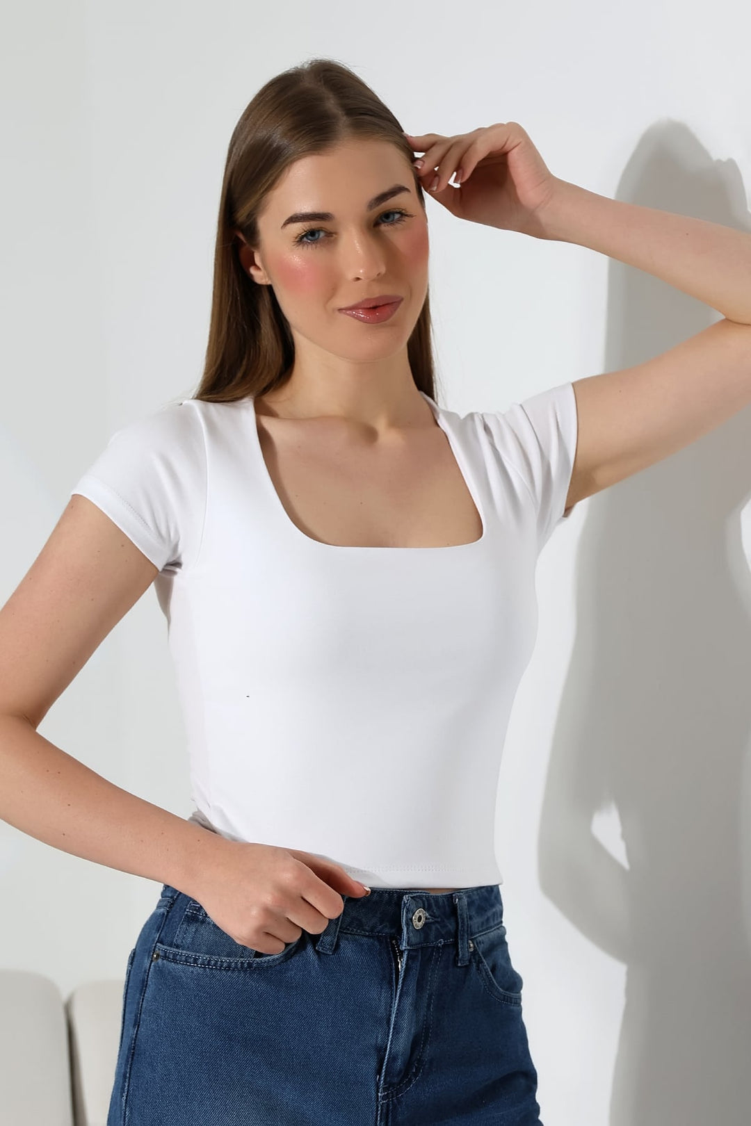 MPL Kadın Kare Yaka Kısa Kol Likralı Crop Body 21804 - Ottawa