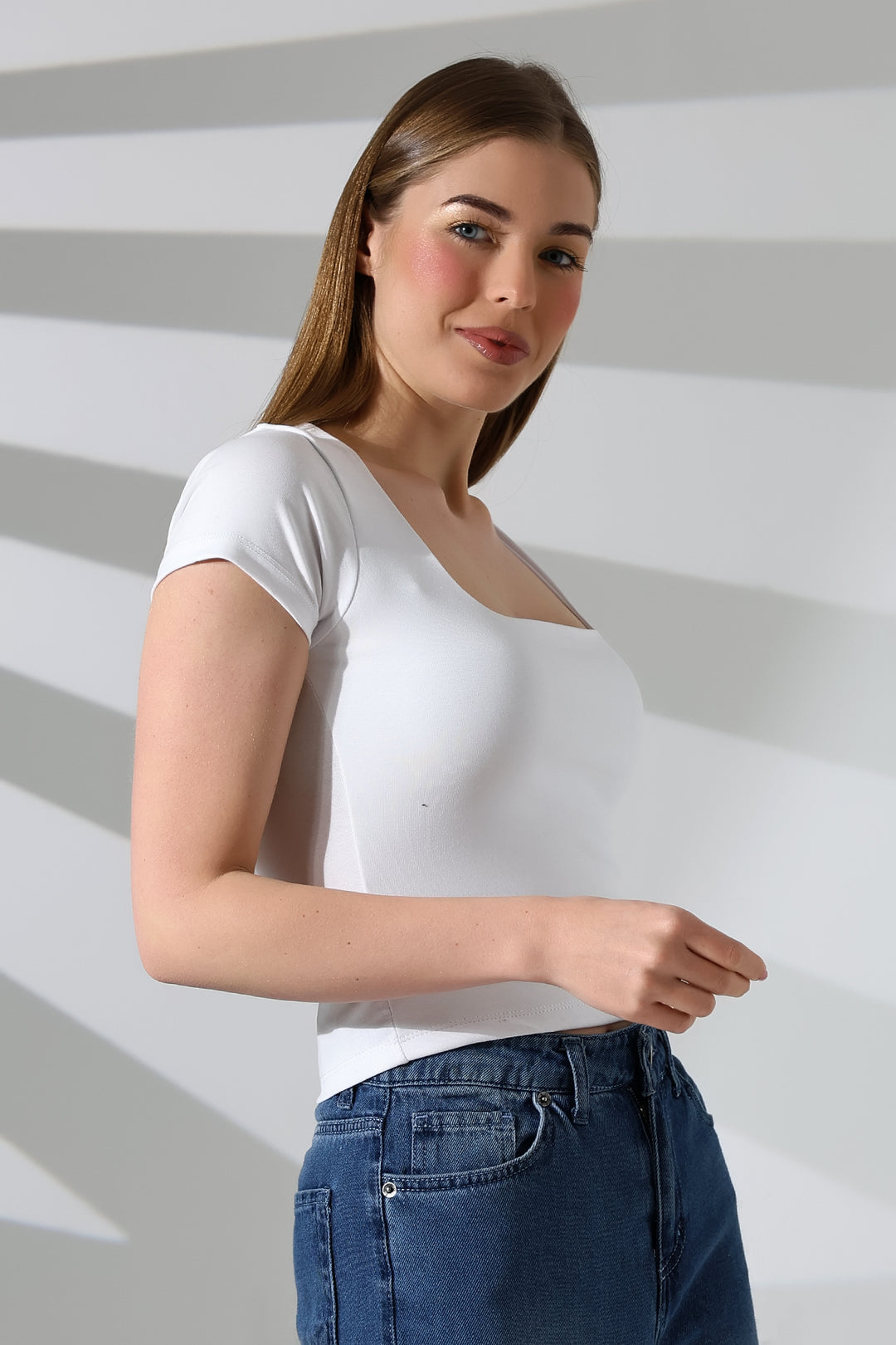 MPL Kadın Kare Yaka Kısa Kol Likralı Crop Body 21804 - Ottawa