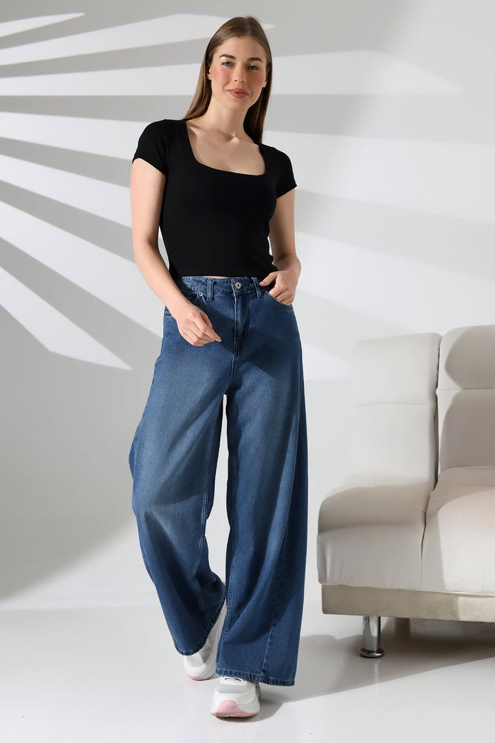 MPL Kadın Kare Yaka Kısa Kol Likralı Crop Body 21804 - Decatur